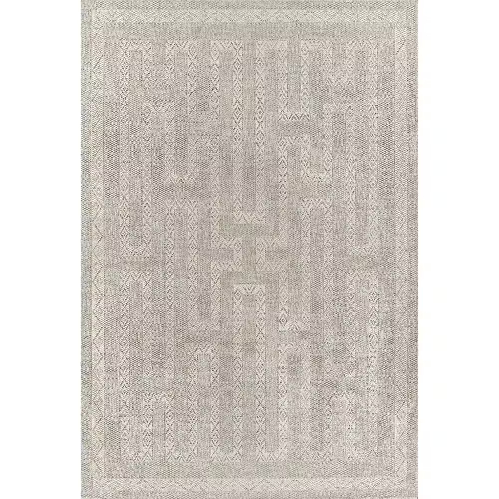 Hampton Grey 3 Ft. X 5 Ft. Geometric Easy Care Rectangle Area Rug