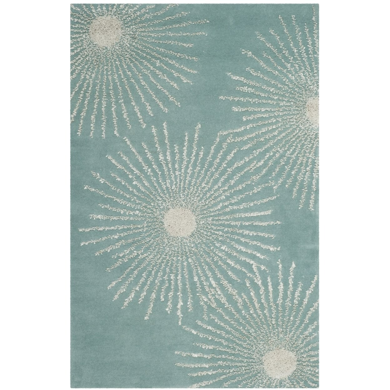 SAFAVIEH Soho SOH712T-4 Handmade Light Teal / Multi Area Rug 3.5’x5.5′ $104.99