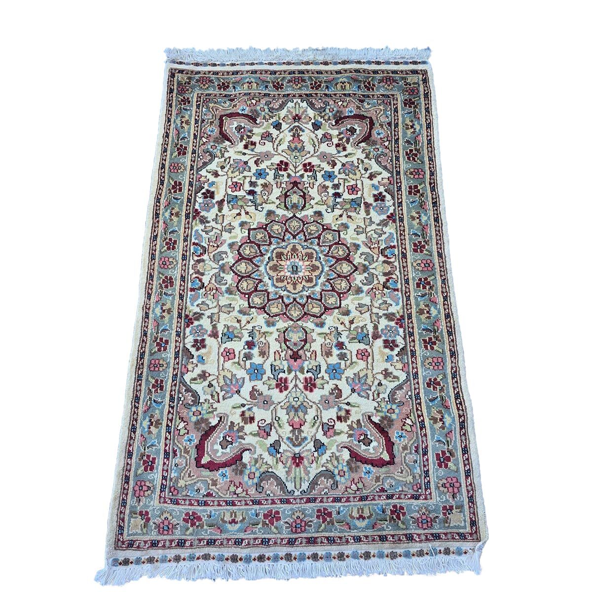 Area Rug Floral Medallion Hand Knotted Wool Silk Indoor Decor Carpet (5.0×3.1)’
