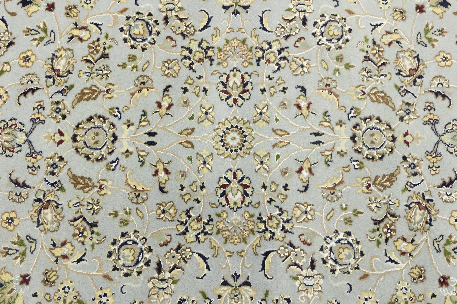 Hand-Knotted Indo-Nain Classic Floral Medallion Rug Wool Oriental Carpet 5X7 ft