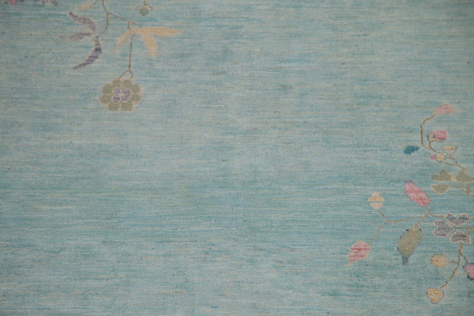 Light Turquoise/ Pink Oushak Turkish Area Rug 9’x12′ Vegetable Dye Handmade Rug