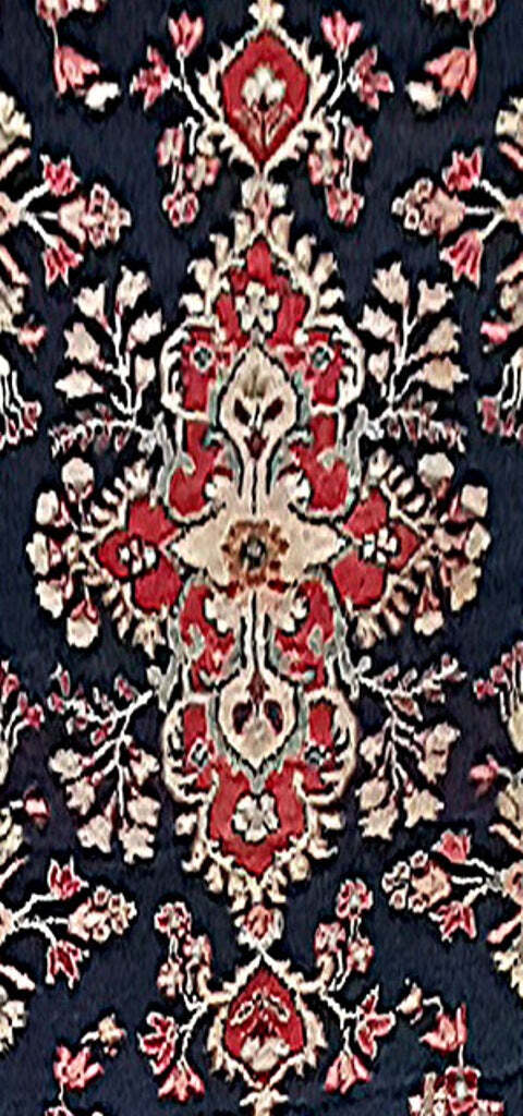 3×13′ Navy Blue Traditional Hamaadan Rug 80025