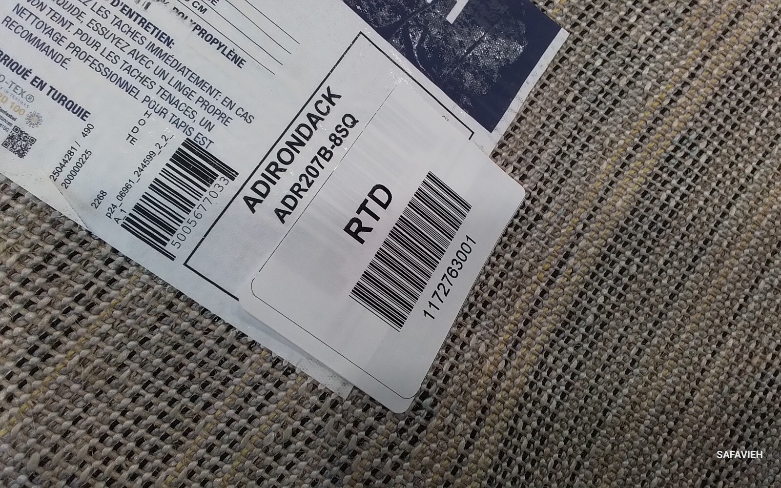 BEIGE / SLATE 8′-0″ x 8′-0″ Back Stain Rug, Reduced Price 1172763001 ADR207B-8SQ
