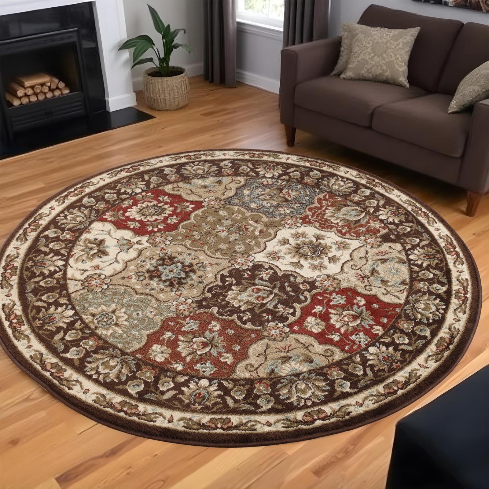 Palmyra Traditional Ornamental Carpet Stain Resistant Indoor Area Rug or Runner