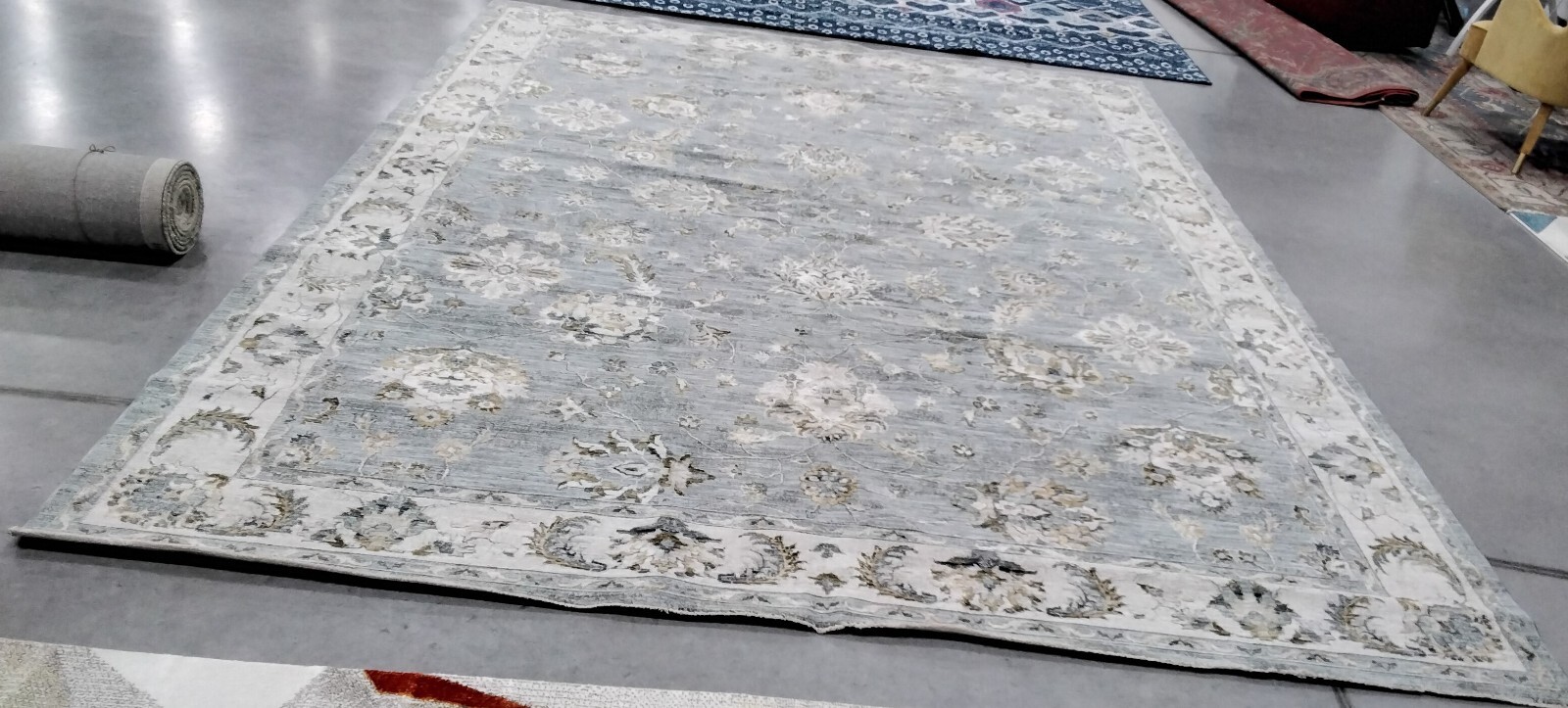 BLUE / GOLD 9′ X 12′ Back Stain Rug, Reduced Price 1172754377 HLT106M-9