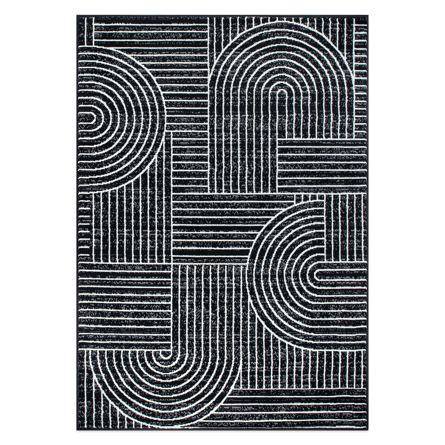 Rugshop Rugs Contemporary Stripe Arch Design Rugs for Living Room Guest Room Rug