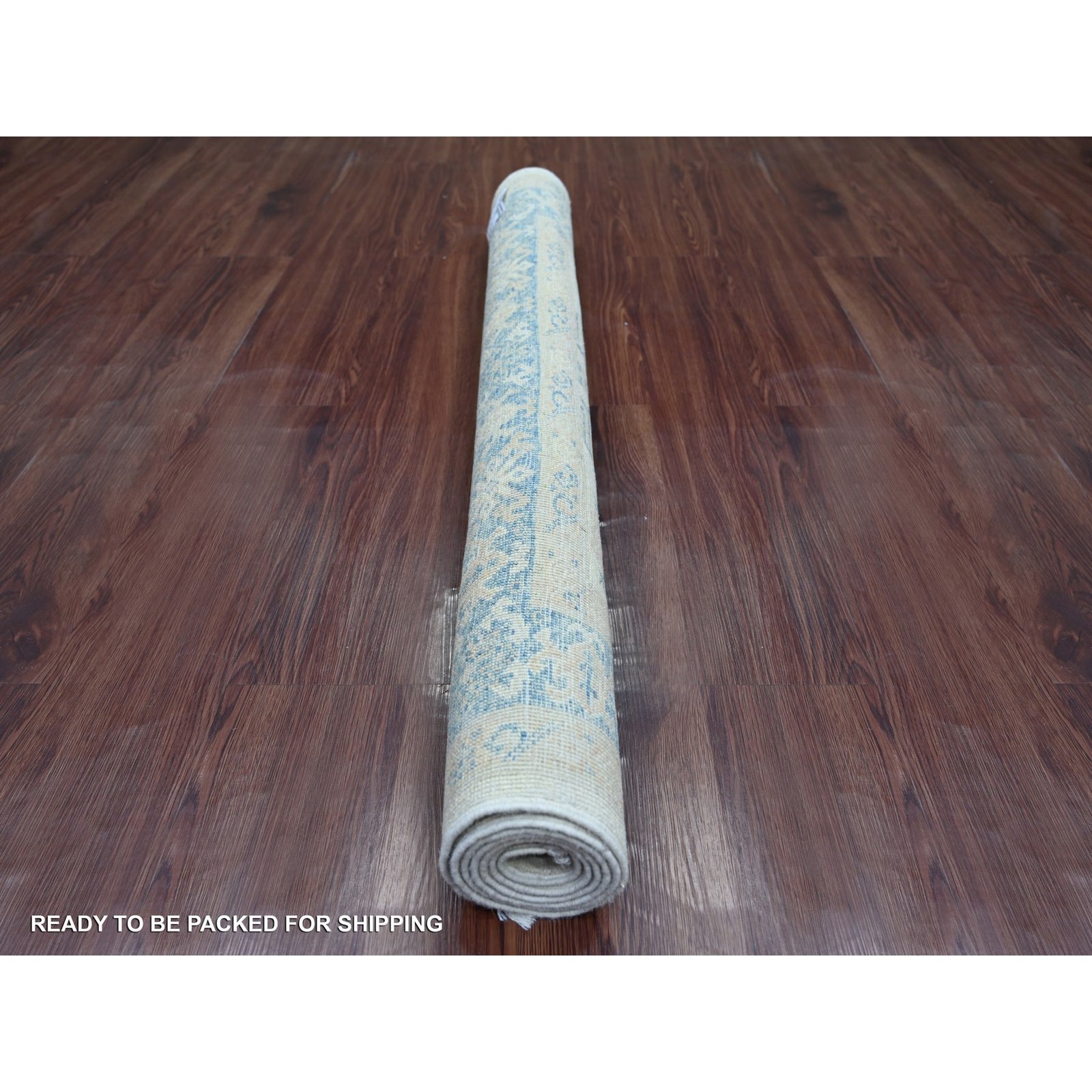 3’10″x5’6″ Ivory Vintage Look Kazak Floral Elements Wool Hand Knotted Rug 21925