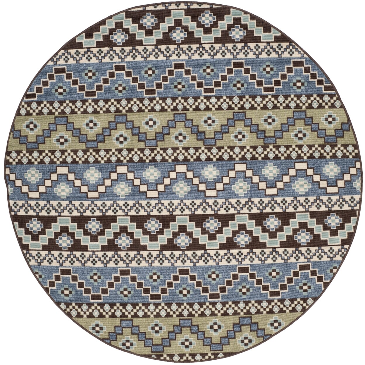 SAFAVIEH Outdoor VER095-0651 Veranda Blue / Creme Rug