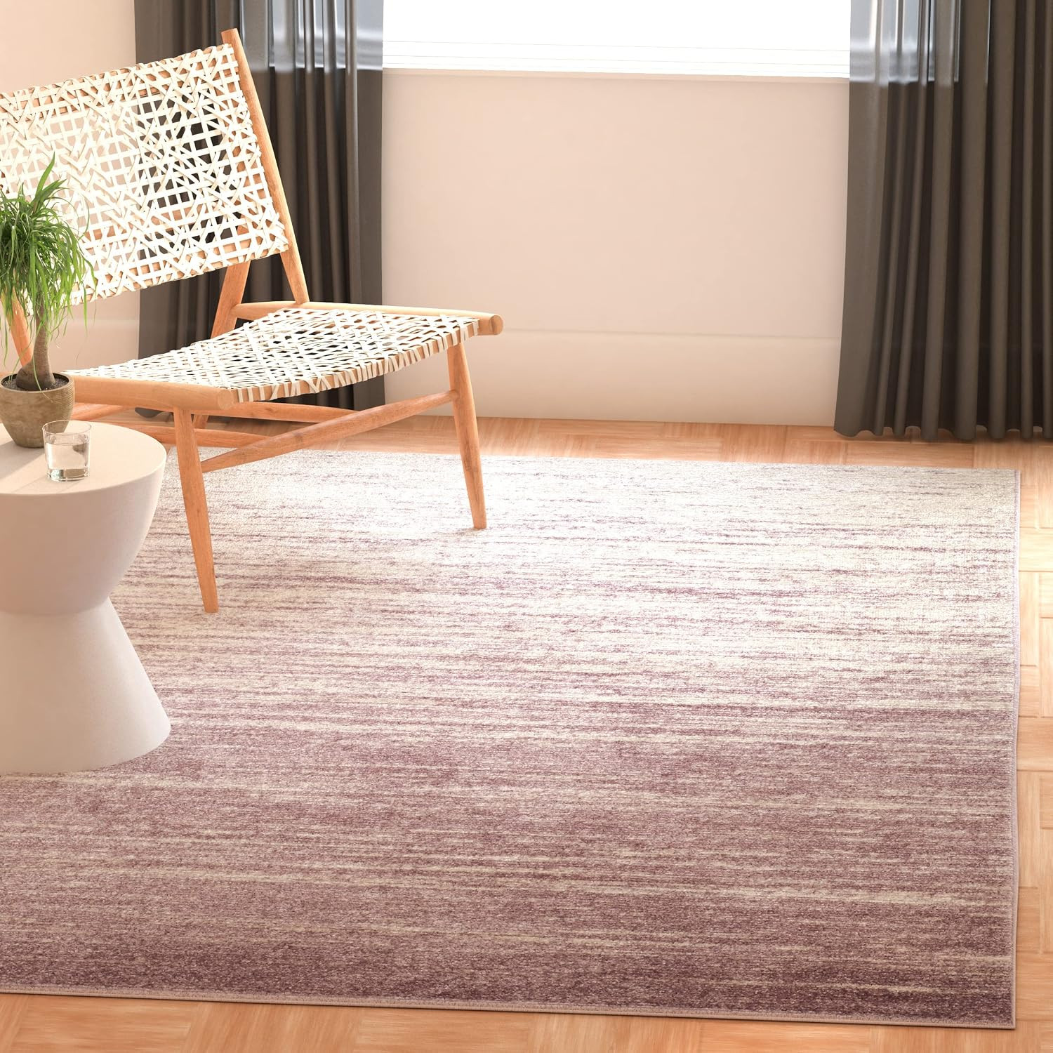 SAFAVIEH Area Rug 3X5 – Adirondack Collection – Cream & Purple, Modern Ombre Des