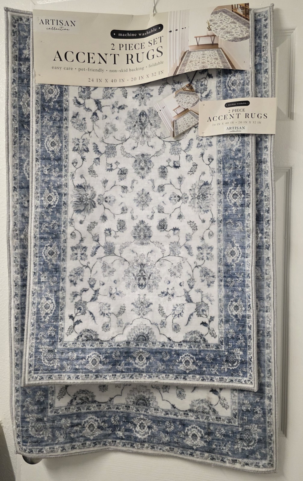 Artisan Collective Accent Rugs, 2 Piece Set 24inx40in | 20inx32in | New With Tag