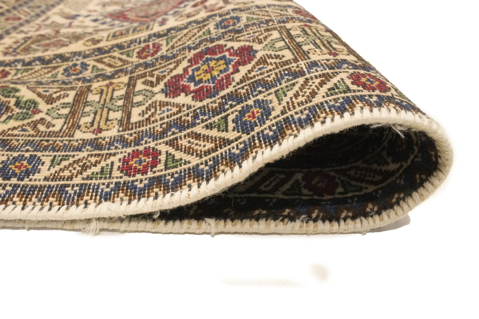 4’4X6’4 Antique Hand-Knotted Oriental Rug Cream Tribal Design Home Carpet