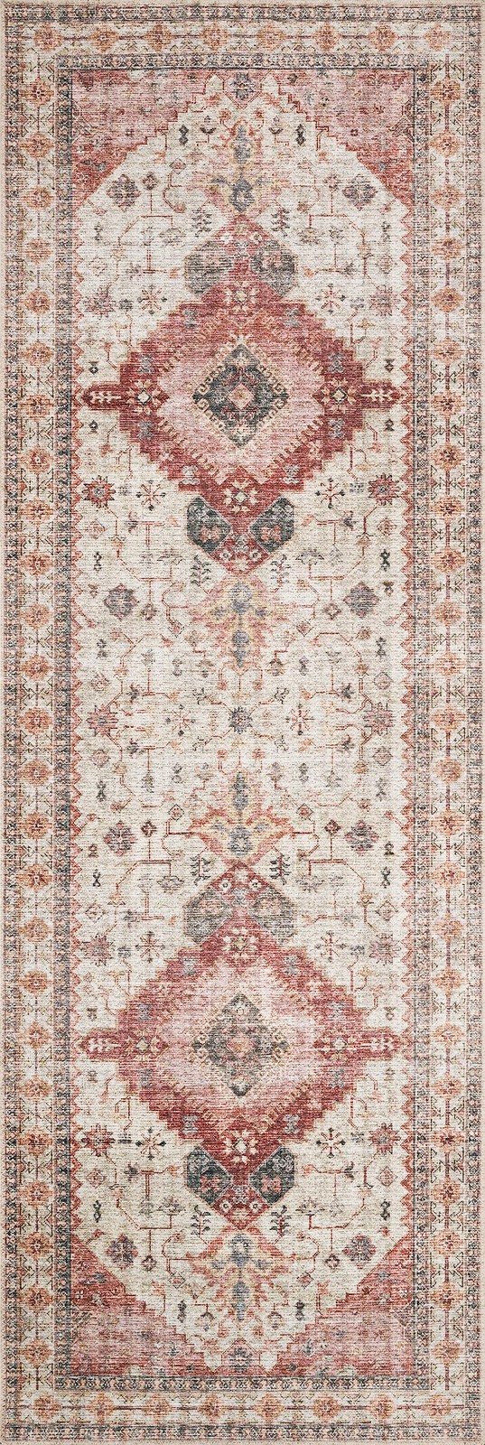Loloi Ii Skye Collection Sky-02 Ivory/Berry 5-0 X 7-6 Area Rug