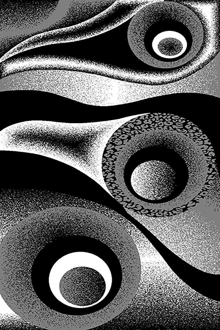 Premium Carved Modern Contemporary Abstract Rug 1504 2’7×7’4_black