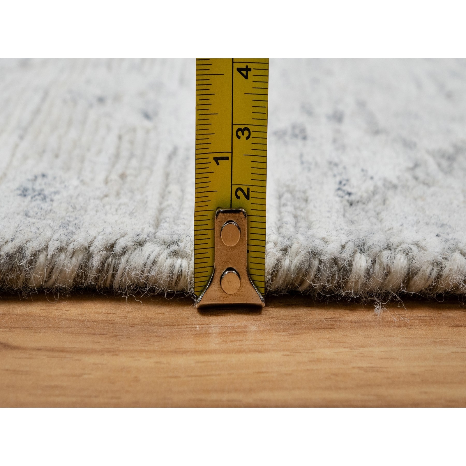 2’6″ x 15’9″ Gray Undyed Natural Wool Hand Knotted Modern XL Runner Rug R90845