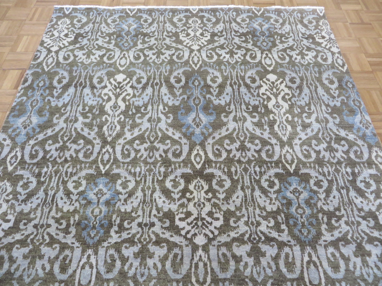 6 X 9’3 Hand Knotted Chocolate Brown Ikat Peshawar Oriental Rug G5213