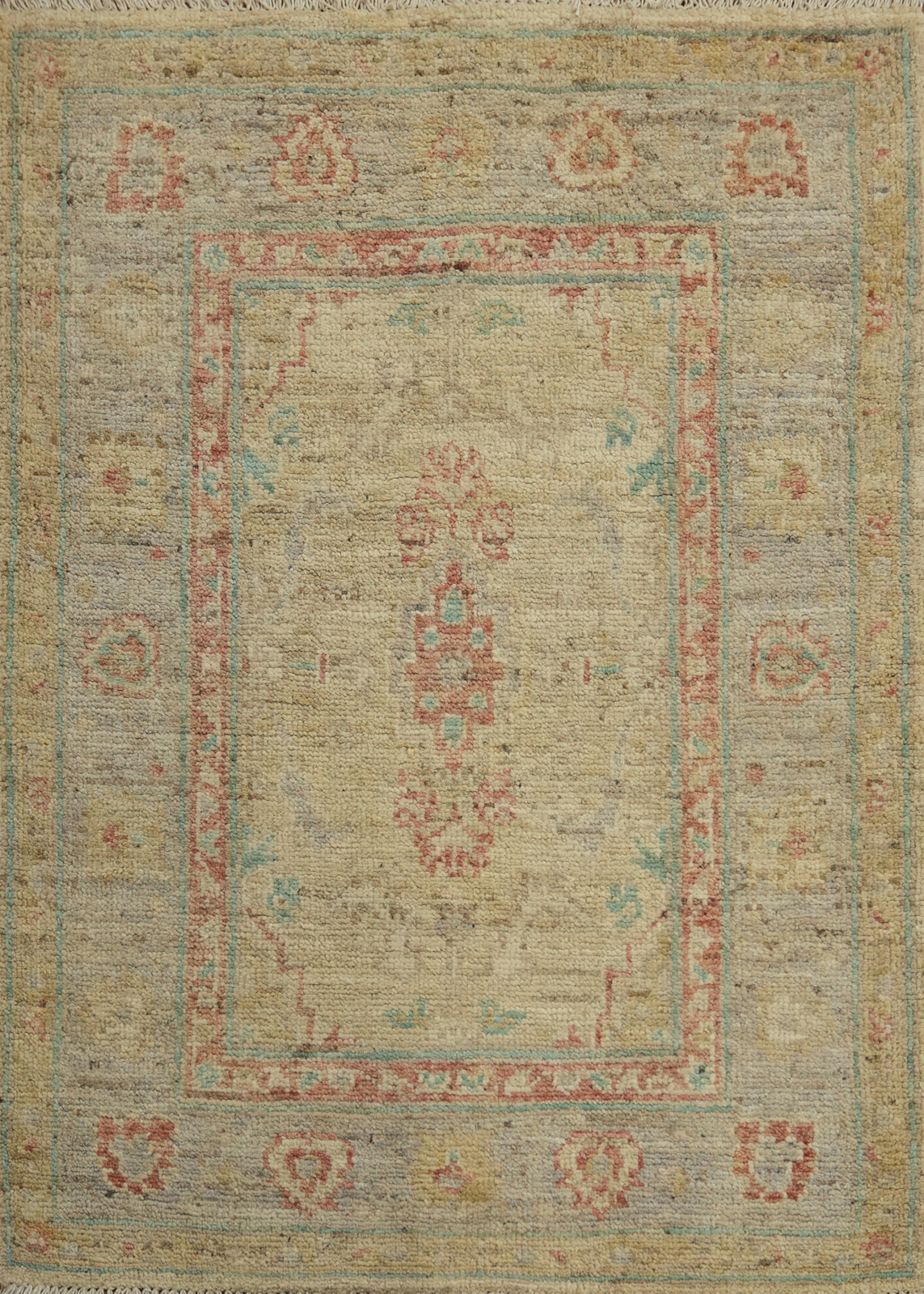 Vegetable Dye Traditional Oushak Turkish Handmade Rug 3×4 ft Foyer Sized Carpet