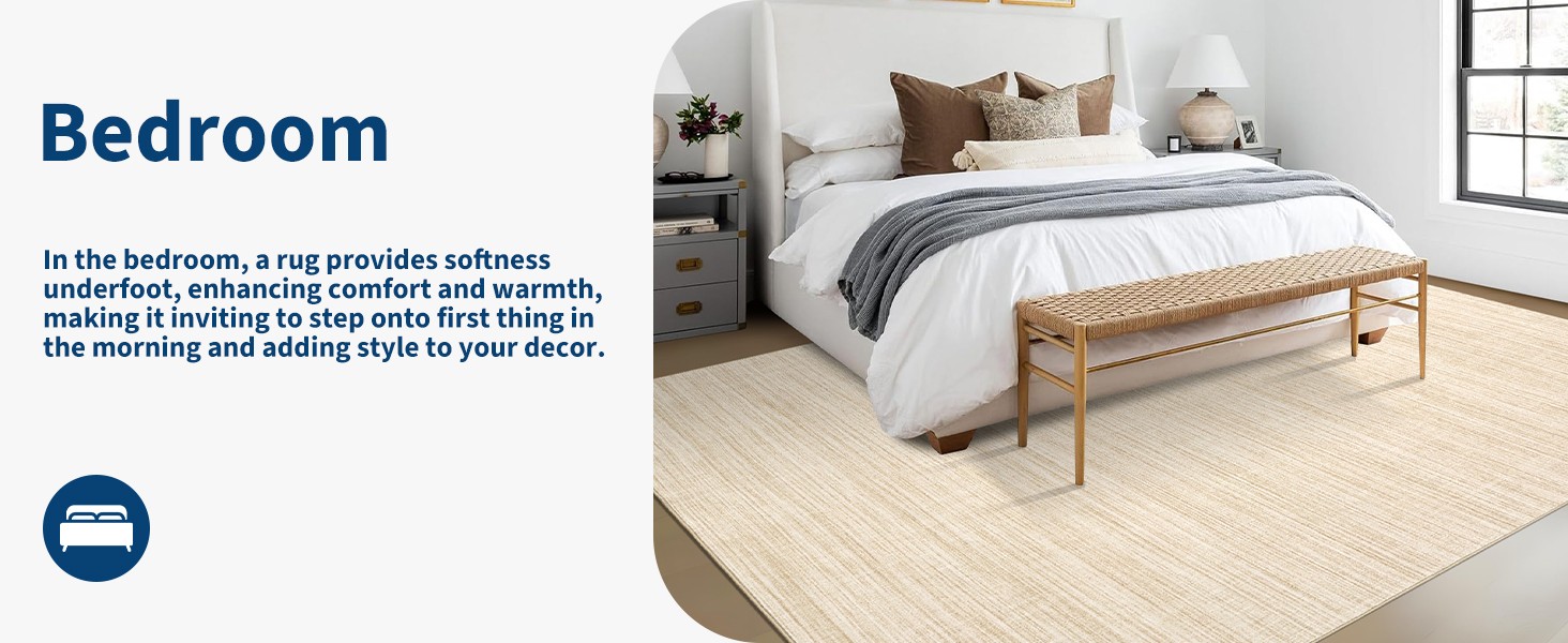 Washable Area Rug 8×10 for Living Room Bedroom Non Slip Minimalist Solid Color