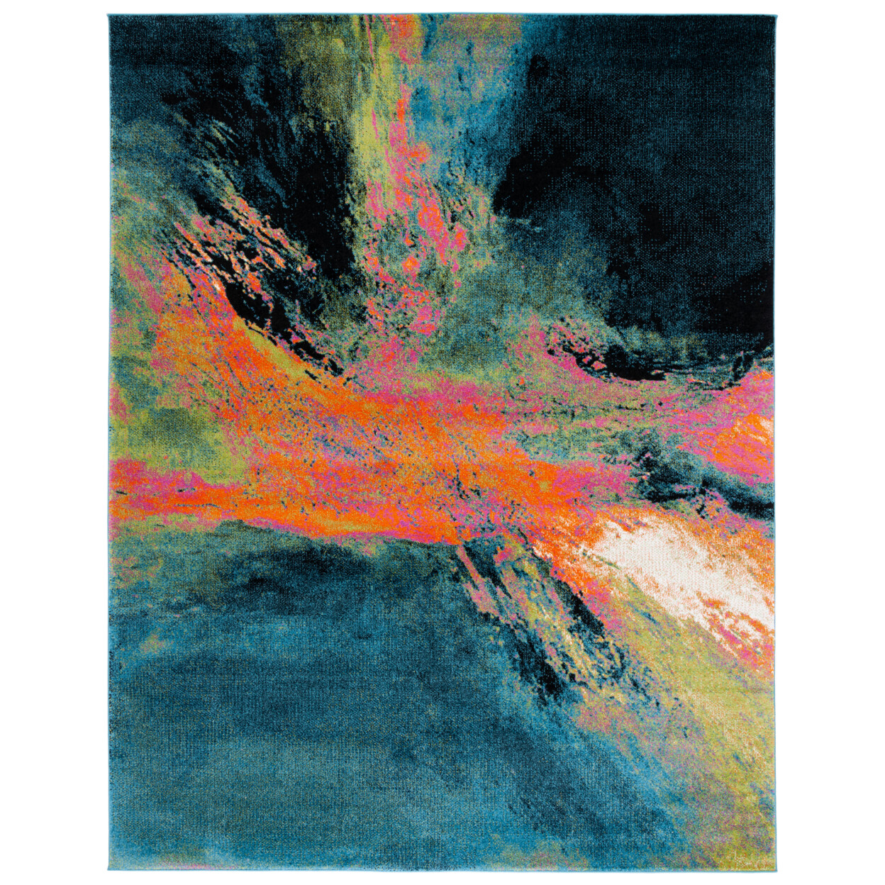 SAFAVIEH Galaxy Collection GAL117N Blue / Orange Rug