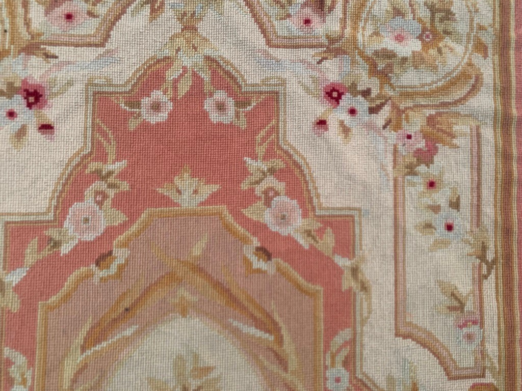Vintage French Style Handmade Aubusson Rug,Needlepoint Rug 2×4 ft Free Ship