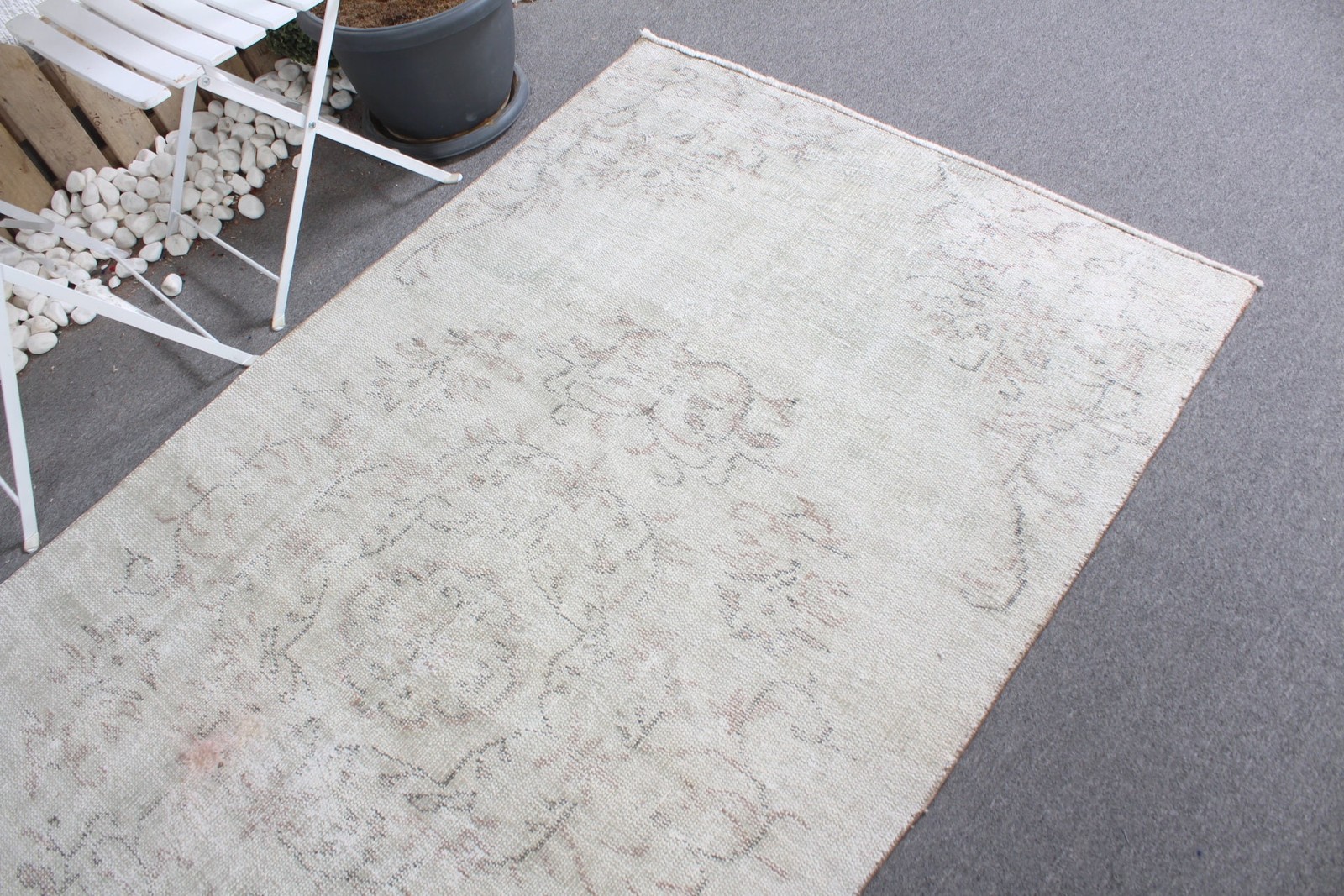 Vintage 4×7,8 ft Rug, Turkish Rug, Gray Oriental Rug Wool
