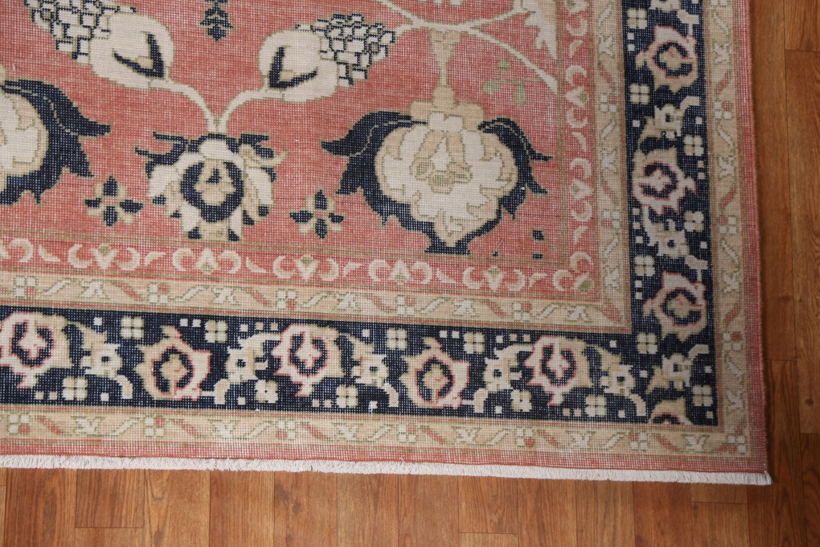 Floral Red/ Navy Blue Ziegler Turkish 9×12 ft Area Rug Hand-knotted Wool Carpet
