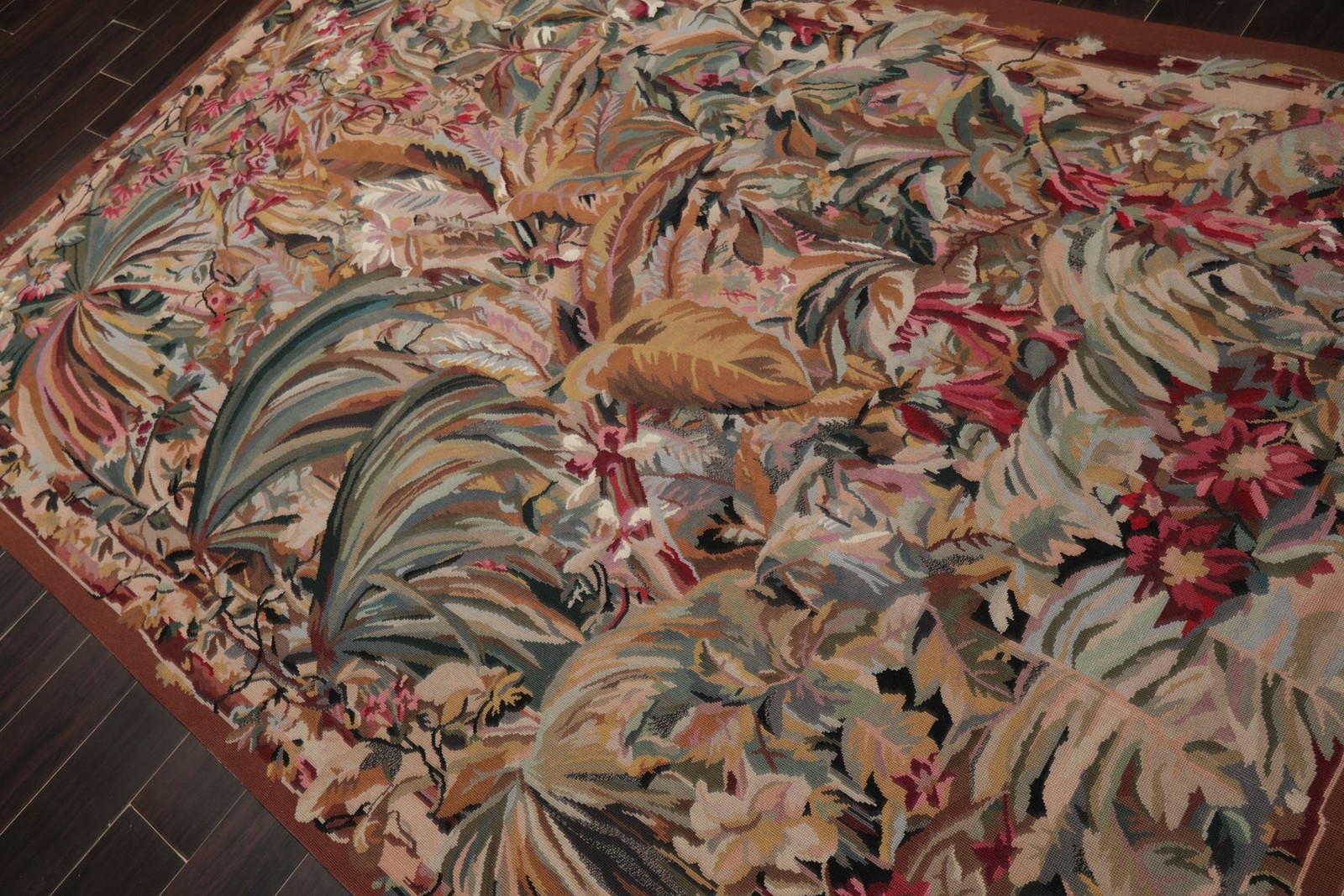 5’9”x8’10” Hand Woven Wool Ivory French Aubusson Tapestry Traditional Rug