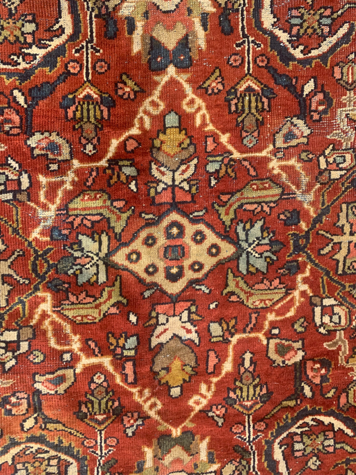 10.3 x 17.5 Antique Mahaal Hand Knotted 100% Wool Rug