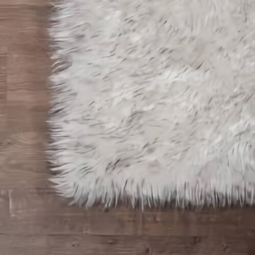Latepis 2×5 Faux Fur Rug Runner White with Grey Tips Washable