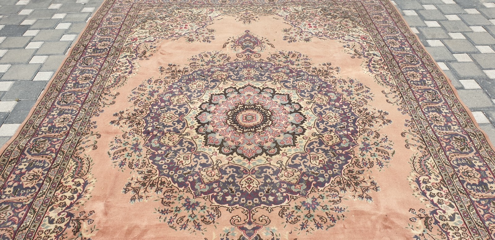 Medallion belly Handwoven Turkish Large Area rug 245×360 cm