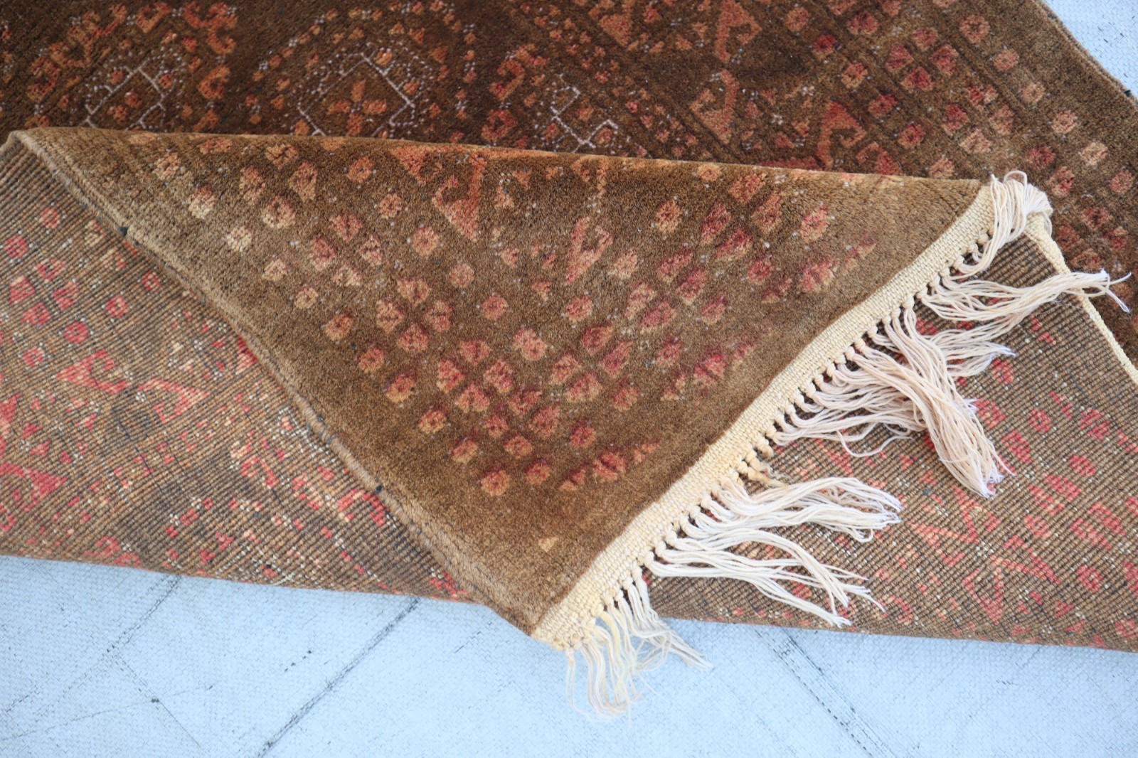 2’8×6’3 ft Afghan Handmade Oriental Rug, Terracotta Turkmen Tribal Runner Rug