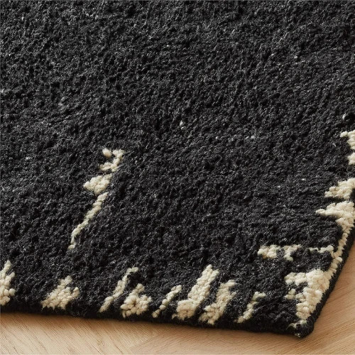 Hand Knotted NZ Wool Area Rug Custom Size Rug Living Room Rugs Black Rugs
