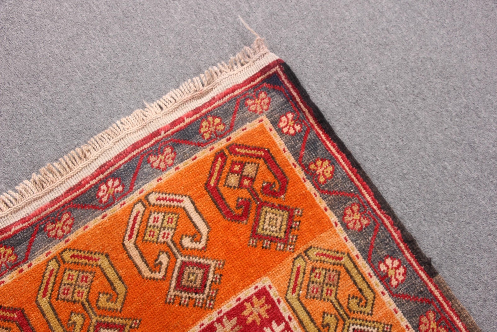 4,2×8,5 ft Turkish Rug, Vintage Rug, Red Animal Print Wool Rug