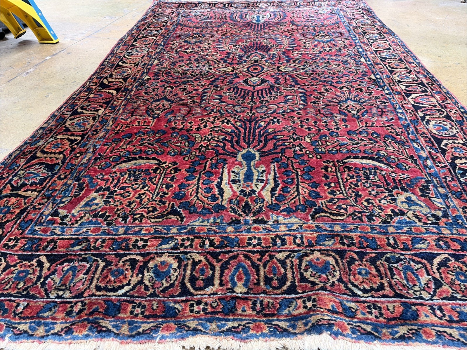 Auth: 1910 Antique Sarougk Village Rug Excellent THICK pile Boudreaux 4×7