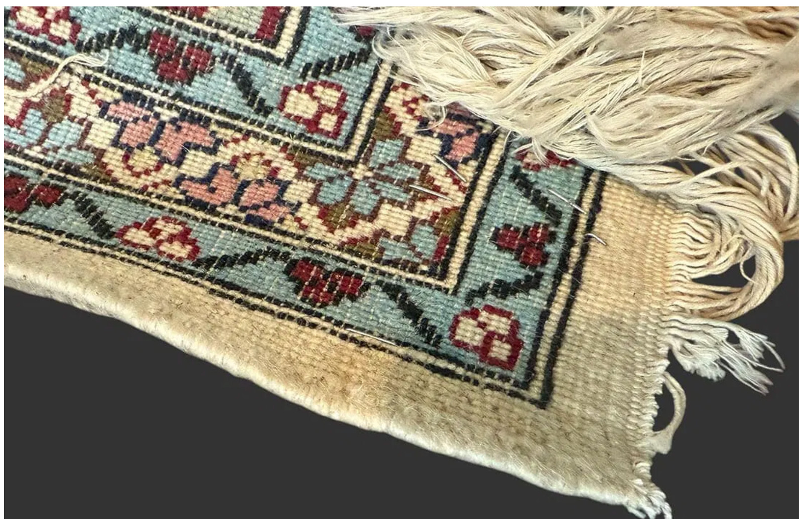 Turkish Hereke Design Wool Rug 8’10” x 5’11”, Seven Mountains Pattern