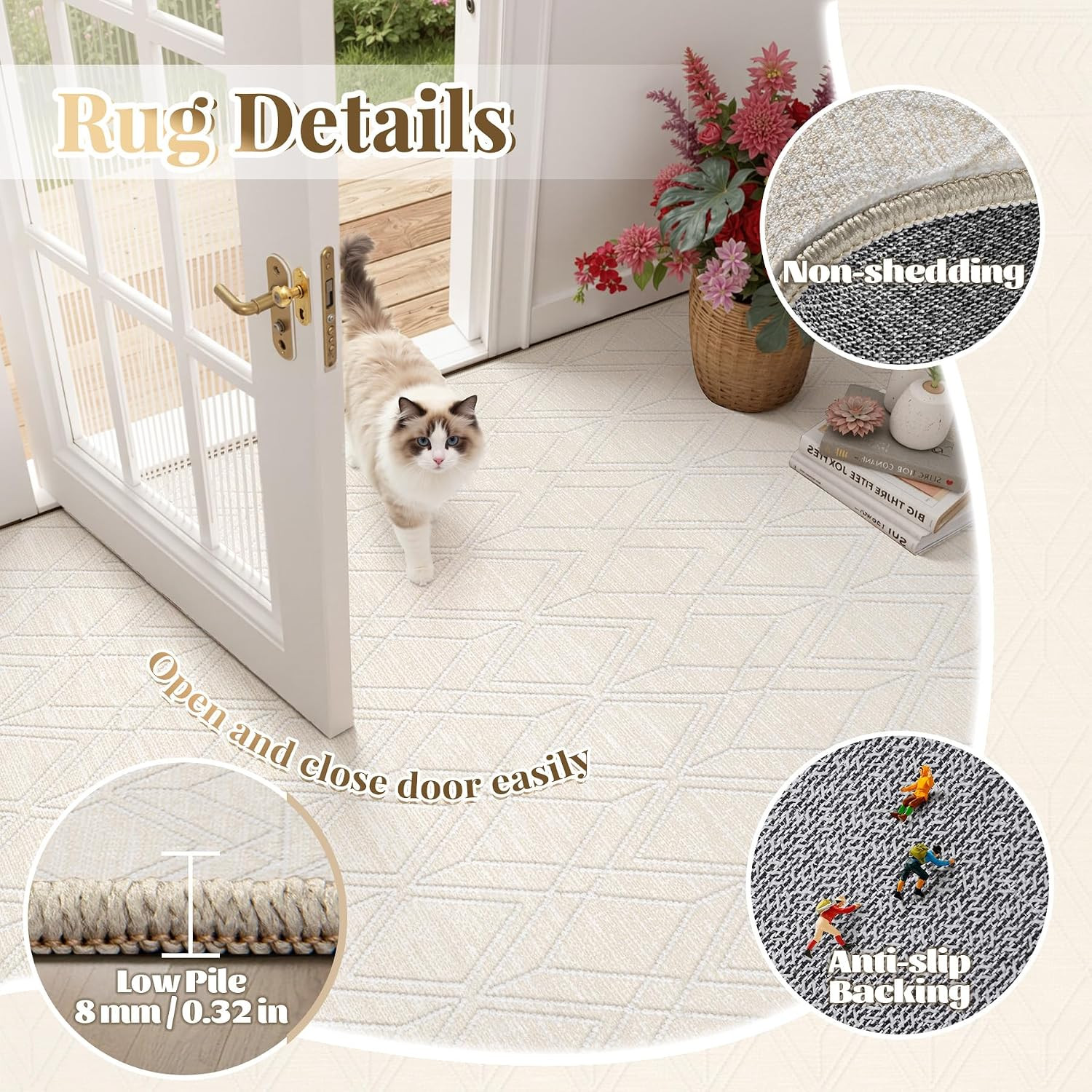 8X10 Area Rugs Washable Rug: Geometric Moroccan Farmhouse Rugs Large Living Room