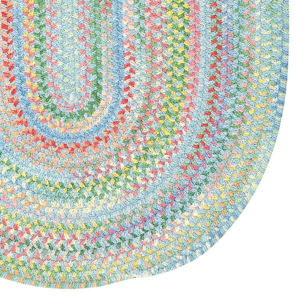 Capel Rugs Soft Cotton Chenille Country Braided Rug Babys Breath Blue Bell 440