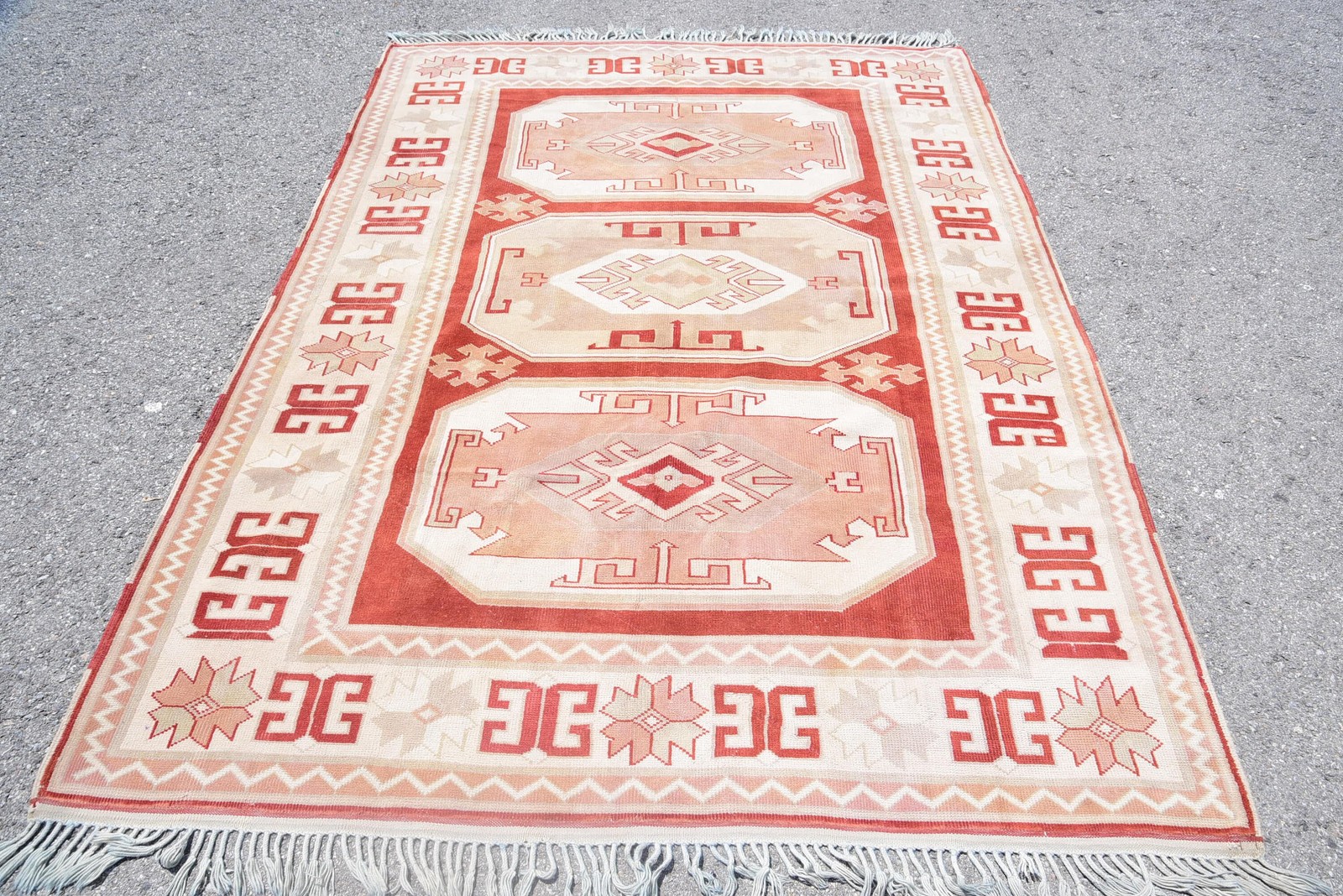 Turkish Vintage Rug 5,7×7,8 ft (174×239 cm), Rug Beige Oriental Rug