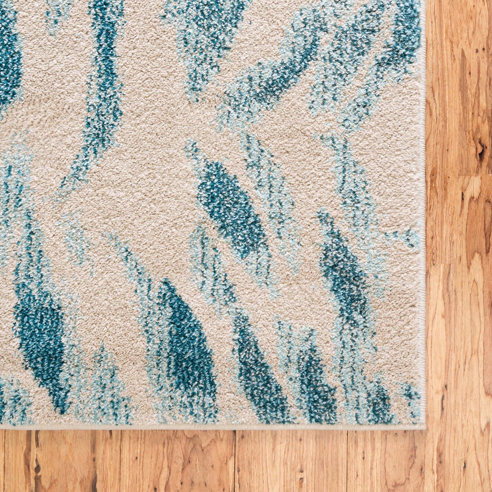 Positano Collection Coastal Modern Bright Colors Fish Beige Runner Rug (3′ x …