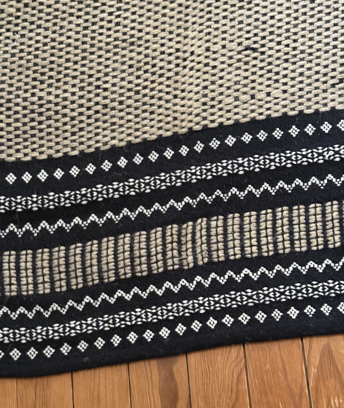 8’x10’ Cotton & Jute Area RUG by Park Hill Collection in Natural & Black. New!