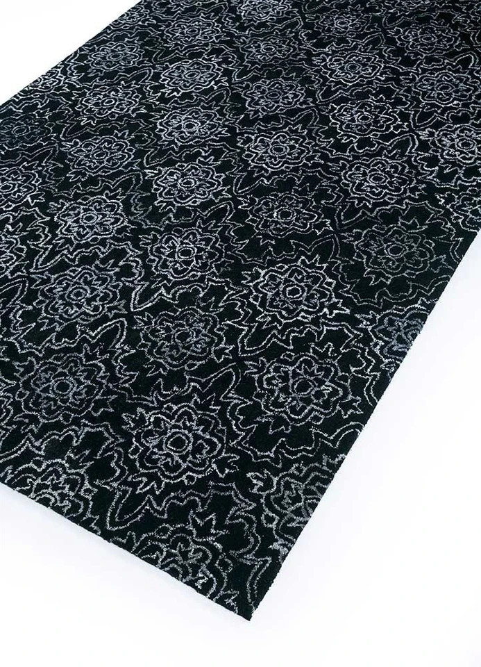Ebony/natural slate hand tufted 100% Nz Wool Rug bedroom office Area Rug etc..