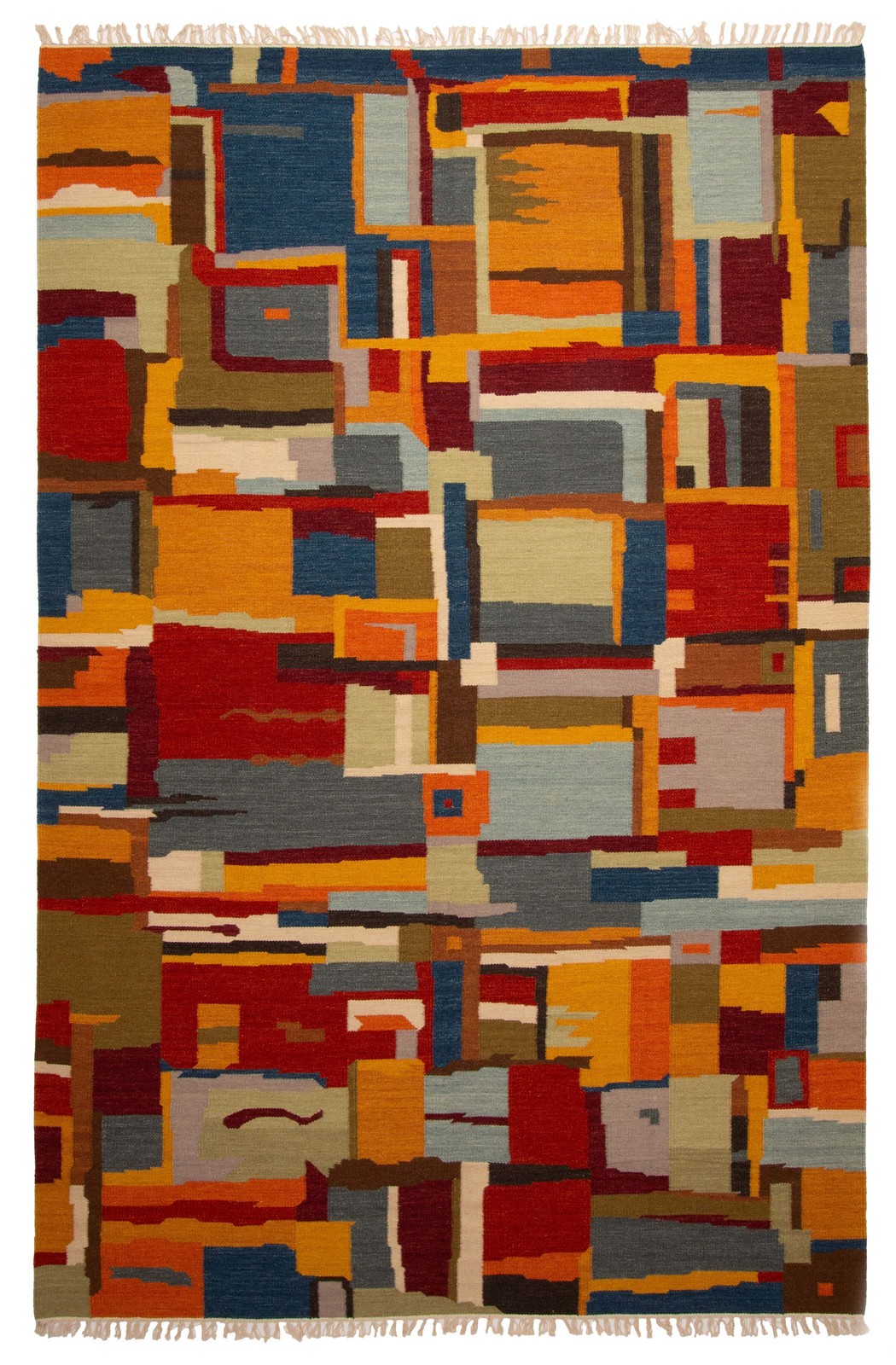 Vintage Hand Woven Area Rug 6’6″ x 9’10” Traditional Wool Oriental Carpet