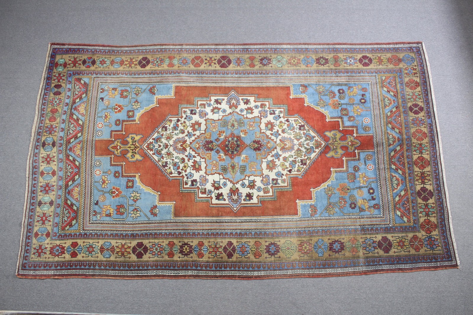 6,4×11,1 ft Rug, Vintage Turkish Rug, Red Oriental Wool Rug