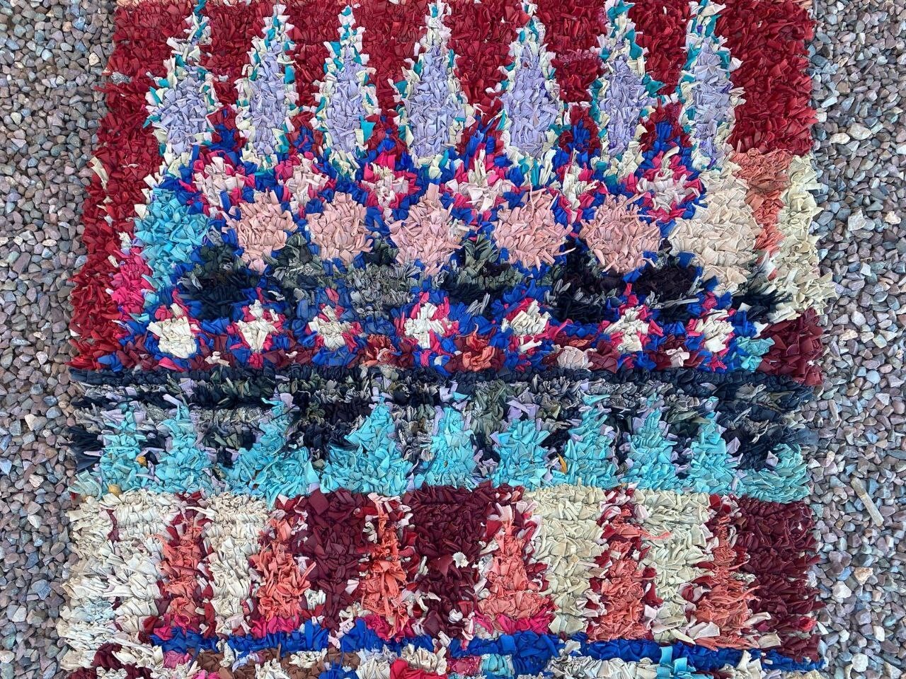 3’4×6’2 ft Moroccan Boucherouite Assorted Handmade Vintage Rug Berber Area Rug