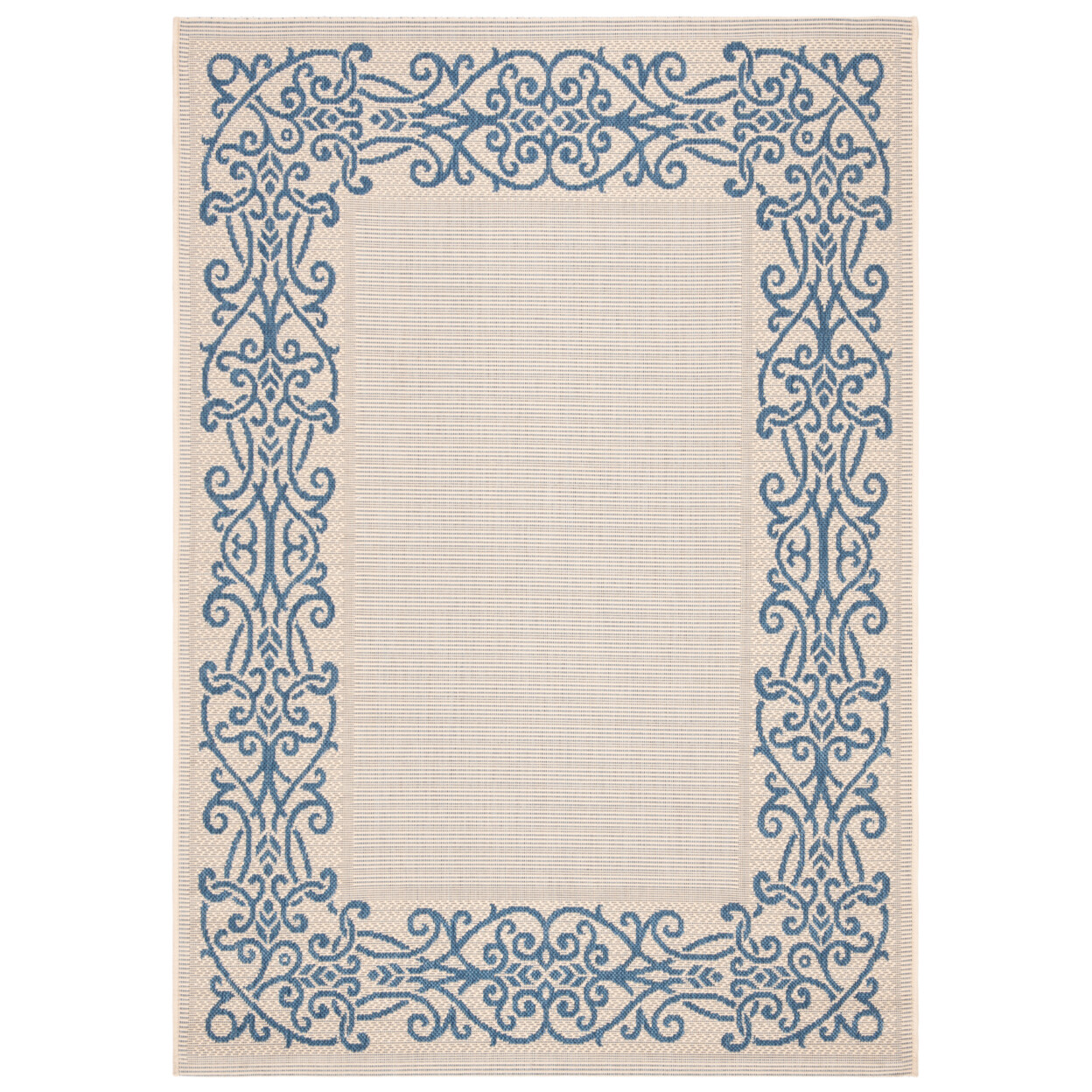SAFAVIEH Outdoor CY1588-3101 Courtyard Natural / Blue Rug