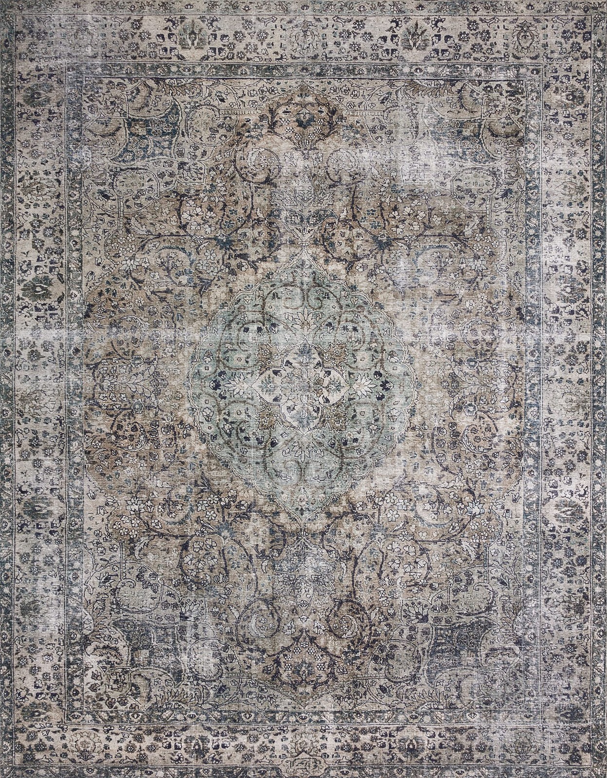 Layla Collection LAY-06 Taupe/Stone 7′-6″ x 9′-6″ .13″ Thick Area Rug, Soft, …