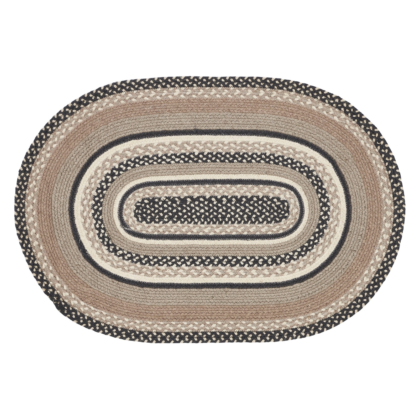 Sawyer Mill, Braided Jute Rug,, Door Mat, Oval, Charcoal Creme, 24×36 VHC Brands