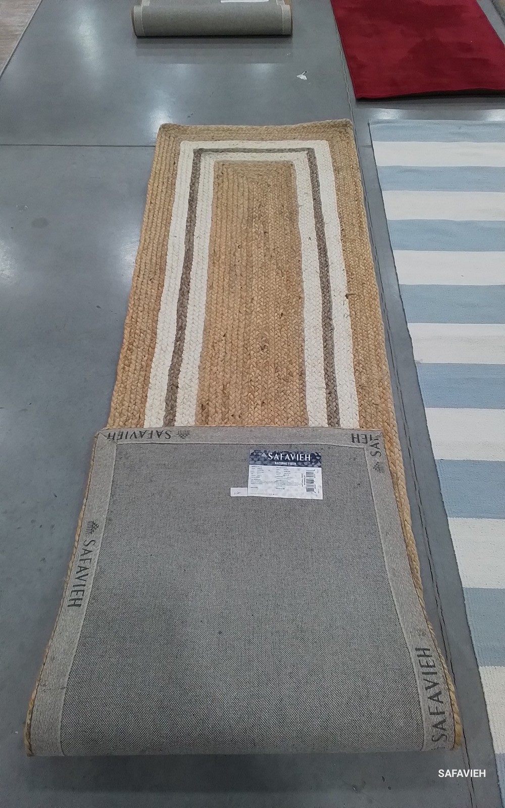 NATURAL / IVORY 2′-3″ x 9′-0″ Back Stain Rug, Reduced Price 1172808397 NF890A-29
