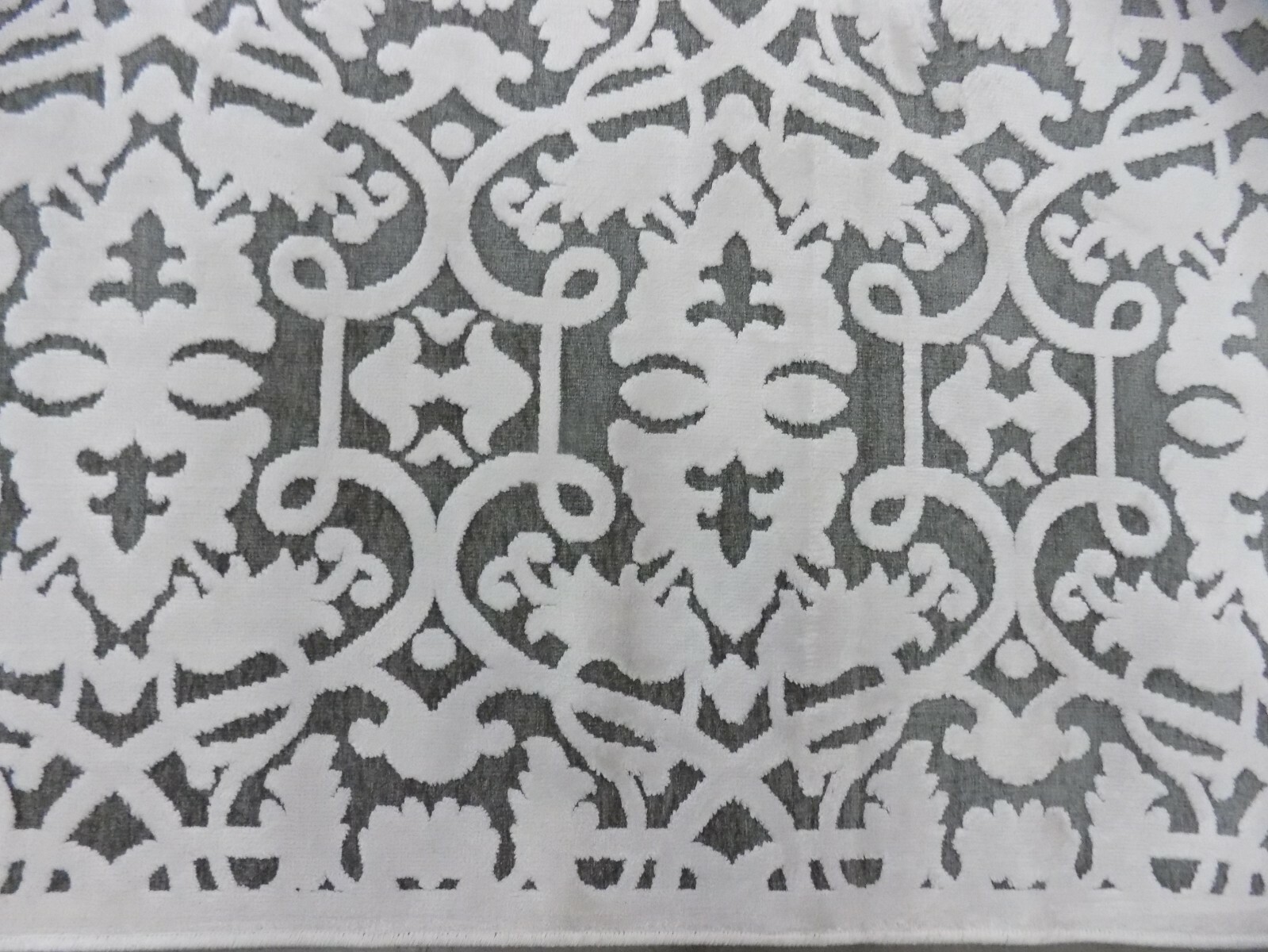 IVORY / DARK GREY 2′ X 7′ Stained Rug, Reduced Price 1172592575 PARB636C-27
