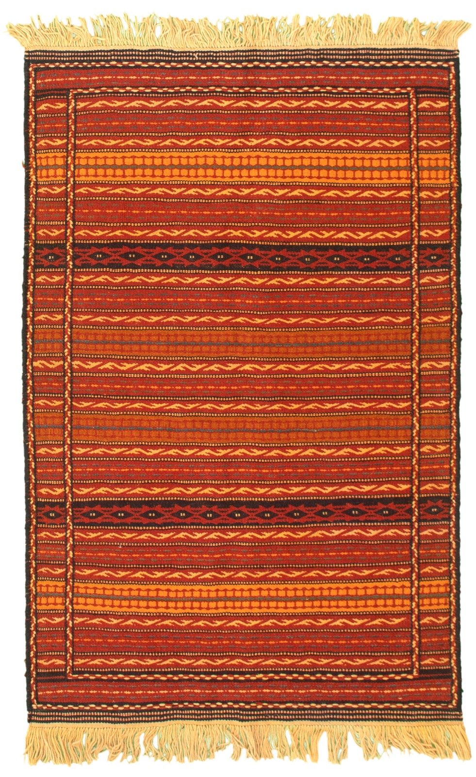 Vintage Hand Woven Area Rug 3’3″ x 5’1″ Traditional Wool Oriental Carpet
