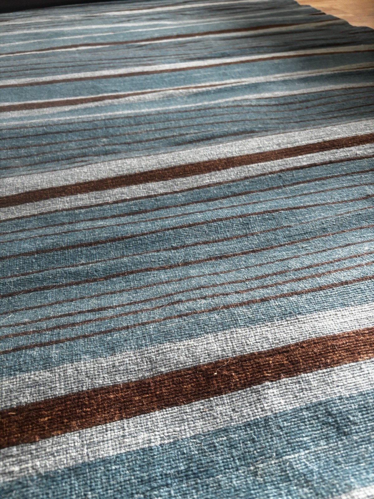 Kathy Ireland Home by Nourison KI805 TURQU Handmade Striped Rug 5’3″x7’5″